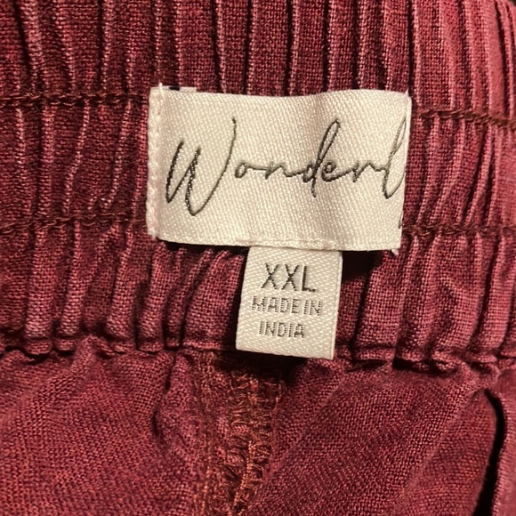 Wonderly Linen & Lyocell Joggers Plus Sz 2Xl in Burgundy - Picture 6 of 10